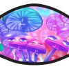 Colorful Psychedelic Mushroom Trippy Pink Blue Fairytale Face Mask