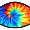 Colorful Red Yellow Green Blue Rainbow Tie Dye Spiral Print Face Mask