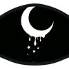 Crescent Moon Night Dripping Black Face Mask