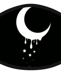 Crescent Moon Night Dripping Black Face Mask