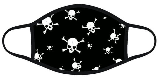 Death Skull Print Mouth Black Face Mask