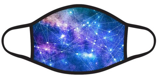 Galaxy Stars Blue Night Black Print Face Mask