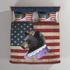 Mama Black Bear American Flag Bedding Set