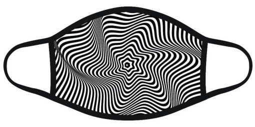 Optical Illusion Line Black White Confusion Spiral Face Mask