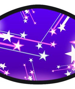 Shooting Stars Purple Night Print Face Black Mask