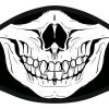 Skeleton Skull Mouth Smile Black Face Mask