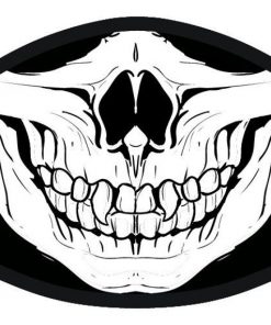 Skeleton Skull Mouth Smile Black Face Mask