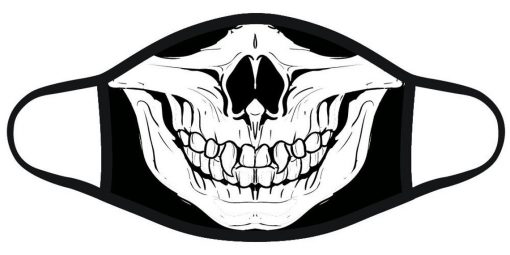 Skeleton Skull Mouth Smile Black Face Mask