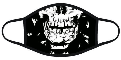 Skull Mouth Black Face Mask Reusable Washable