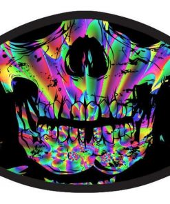 Skull Mouth Black Rainbow Skeleton Face Mask