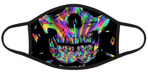 Skull Mouth Black Rainbow Skeleton Face Mask