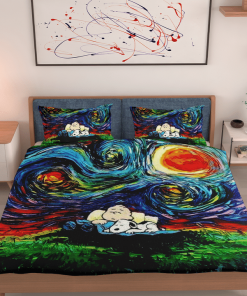 Snoopy And Charlie Brown Van Gogh Bedding Set