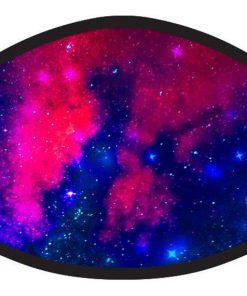 Starry Night Moon and Stars Blue Purple Galaxy Print Black Face Mask