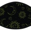 Starry Night Moon and Stars Print Face Black Mask