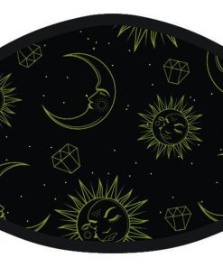 Starry Night Moon and Stars Print Face Black Mask