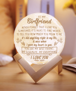 To My Girlfriend Never Forget That I Love You You Are My Soulmate Moon Lamp