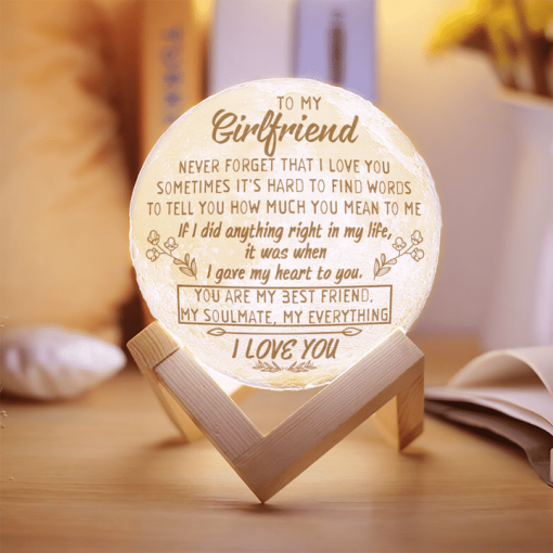 To My Girlfriend Never Forget That I Love You You Are My Soulmate Moon Lamp