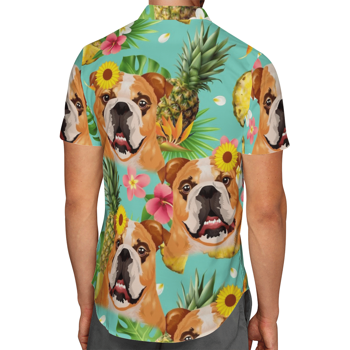 Tropical Pineapple Bulldog Hawaiian Shirt, Beach Shorts - Q-Finder ...