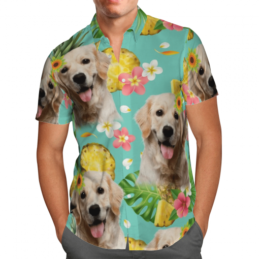 Tropical Pineapple Labrador Retriever Hawaiian Shirt, Beach Shorts