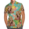 Tropical Pineapple Poodle Hawaiian Shirt, Beach Shorts