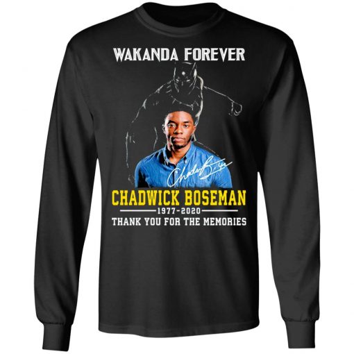 Wakanda Forever Chadwick Boseman 1977 2020 Signature Thank You For The Memories Shirt