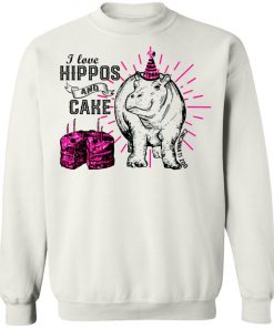 I Love Hippos And Cake Shirt