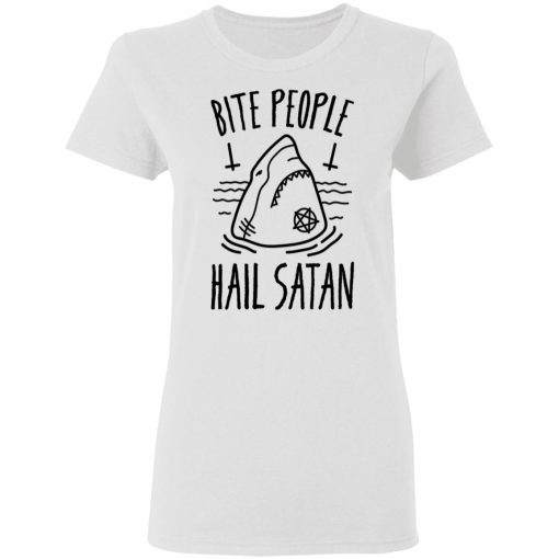 Bite People Hail Satan Shark Shirt