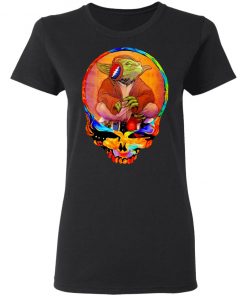 Yoda Listening Music Grateful Skull Shirt