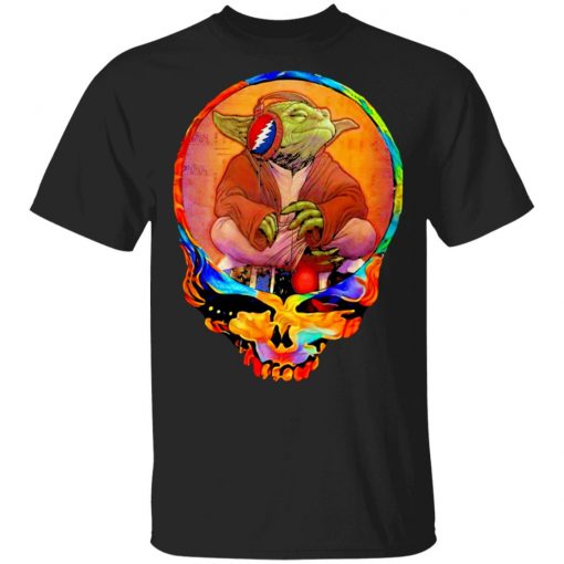 Yoda Listening Music Grateful Skull Shirt