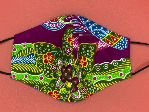 Purple Mask Floral Pattern Paisley FaceMask