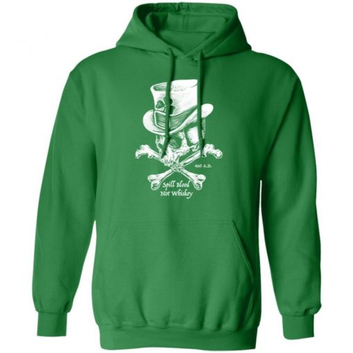 Skull Spill Blood Not Whiskey Irish Shirt, Long Sleeve, Sweatshirt, Tank Top, Hoodie