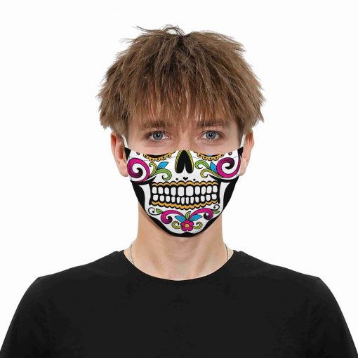 Sugar Skull Face Mask Washable, Reusable