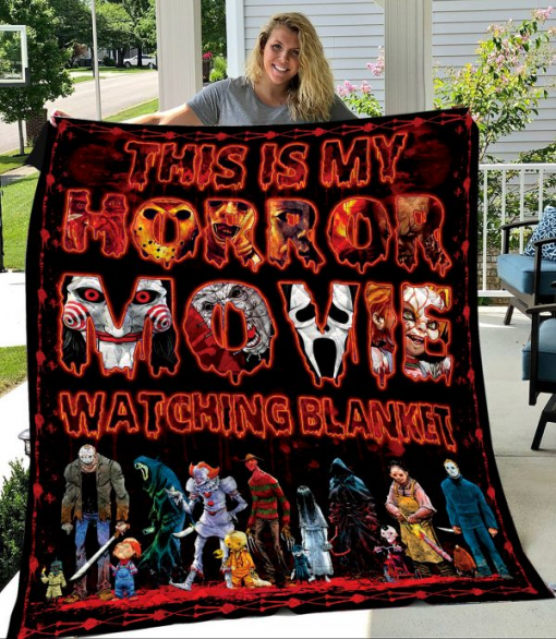 This Is My Horror Movie Watching Blanket, Halloween Fleece Blanket