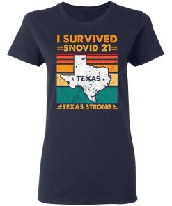 I Survived Snovid 21 Texas Strong Retro Vintage Style T-Shirt