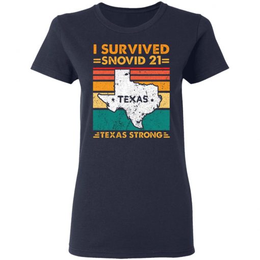 I Survived Snovid 21 Texas Strong Retro Vintage Style T-Shirt