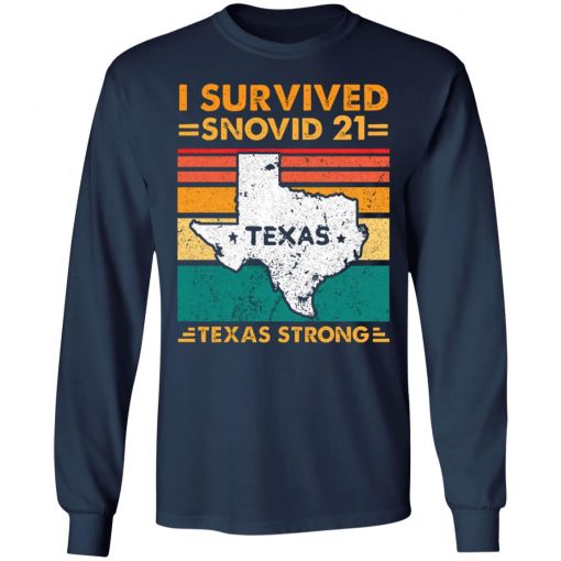 I Survived Snovid 21 Texas Strong Retro Vintage Style T-Shirt