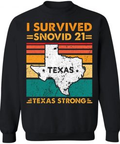 I Survived Snovid 21 Texas Strong Retro Vintage Style T-Shirt