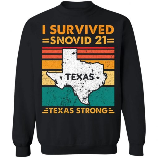 I Survived Snovid 21 Texas Strong Retro Vintage Style T-Shirt