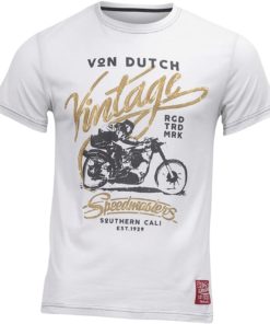 Von Dutch mens heritage motorcycle crew neck short sleeve t shirt snow warm