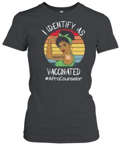 I Identify As Vaccinated Afro Counselor Vintage Retro T-shirt1