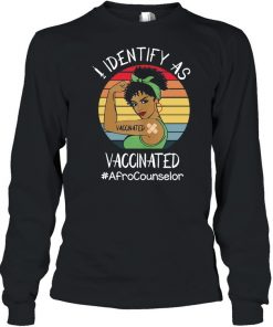 I Identify As Vaccinated Afro Counselor Vintage Retro T-shirt1