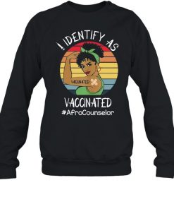 I Identify As Vaccinated Afro Counselor Vintage Retro T-shirt