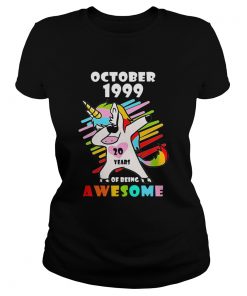 Unicorn October 1999 20 years of being awesome shirt