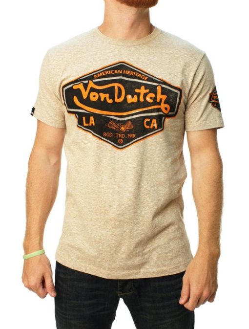 Von Dutch mens heritage motorcycle crew neck short sleeve t shirt snow warm