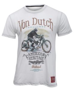 Von Dutch mens heritage motorcycle crew neck short sleeve t shirt snow warm