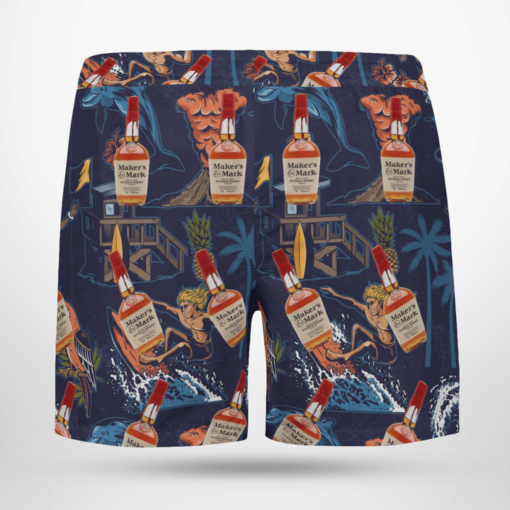 Makers Mark Bourbon Hawaiian Shirts Beach Short