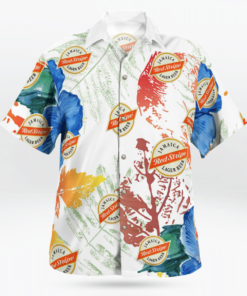 Red Stripe Beer Hawaiian Shirts, Beach Short