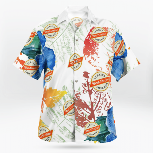 Red Stripe Beer Hawaiian Shirts, Beach Short