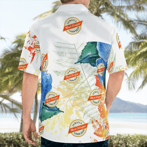 Red Stripe Beer Hawaiian Shirts, Beach Short