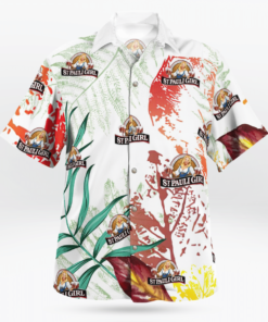 We are proud to introduce the St Pauli Girl Beer Hawaiian shirt, featuring a colorful print of tropical Flamingos and palm trees, as well as one of our favorite beer brands front and center. › St Pauli Girl Beer Hawaiian shirts, beach short are available at Bumwear.com. 